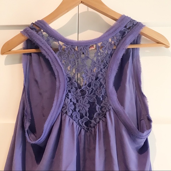 Rebecca Taylor lilac racerback lace top - Picture 9 of 11